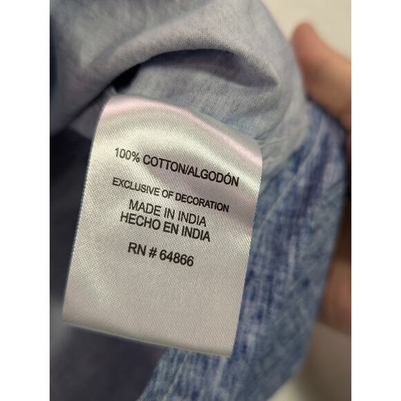 Company Eighty One RN 64866 Size 3XL Blue Short Sleeve Button Up w/Pearl Button - Picture 8 of 13